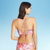 Shade & Shore Women's Lightly Lined V-Wire Crisscross Back Bikini Top