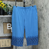 NWT LOGO By Lori Goldstein Plus Crochet Detail Knit Crop Pants. A290500-Plus 1X