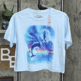 Mighty Fine Women's Dolphins Short Sleeve Cropped Graphic T-Shirt
