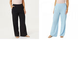 Denim & Co. Beach Women's Crinkle Gauze Curved Hem Wide Leg Pants