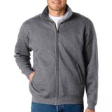 Weatherproof Men's Heavy Cross Weave Full Zip Sweatshirt Jacket Grey Medium