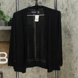 Nina Leonard Women's Pointelle Trim Knit Bolero Cardigan
