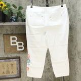 Belle by Kim Gravel Women's Plus Size TripleLuxe Twill Floral Cropped Jeggings