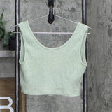 Wild Fable Women's Snap-Front Rib Knit Tiny Tank Top Green Large