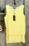 DG2 by Diane Gilman Women's Front Pleated Mixed Media Easy Tank Blouse