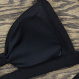 Shade & Shore Women's Knot-Front Crepe Textured Bralette Bikini Top
