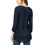 NWT Style & Co Womens Chiffon-Hem Top. 22722IN805 XX-Large