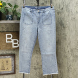 DG2 by Diane Gilman Classic Stretch Star Needle Punch Cropped Jeans Chambray 12
