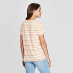 Universal Thread Women's Striped Relaxed Fit Short Sleeve V-Neck T-Shirt