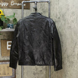 Marc New York Mens Leather Moto Jacket Black Small
