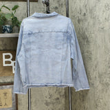DG2 by Diane Gilman Women's Plus Size Frayed Hem Denim Jacket