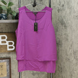 DG2 by Diane Gilman Women's Plus Size Mixed Media Easy Tank Top