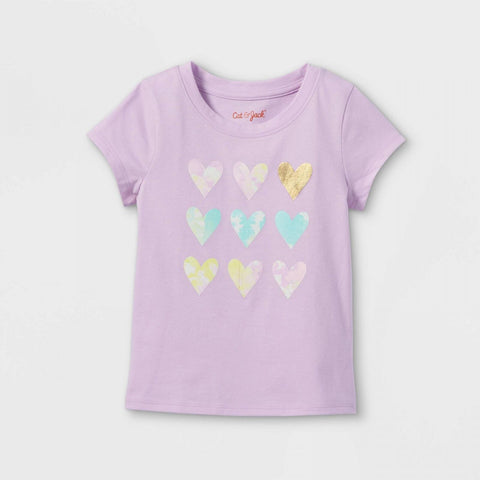 Cat & Jack Toddler Girls' Tie-Dye Heart Graphic T-Shirt