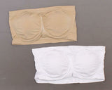 Rhonda Shear 2 Pack Underwire Bandeau Bras Removable Pads Nude/ White Plus 2X