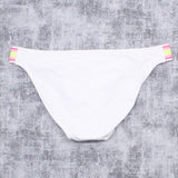 Xhilaration Women's Striped Side Tab Ribbed Hipster Bikini Bottom
