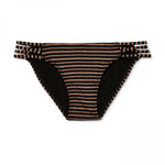 Xhilaration Women's Metallic Stripe Strappy Hipster Bikini Bottom
