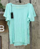 DG2 by Diane Gilman Women's Plus Size Flutter Sleeve T-Shirt