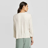 Prologue Women's 3/4 Sleeve Pleated V-Neck Blouse