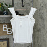 Style & Co. Women's Embroidered Eyelet Flutter Strap Tank Top