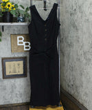 Universal Thread Women's Button Front Jumpsuit With Belt Black 16