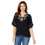 Colleen Lopez Women's Embroidered Poncho Top