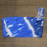 Xhilaration Longline Bandeau Bikini Top Blue Tie Dye Medium (4-6)