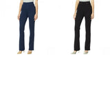 DG2 by Diane Gilman Women's Petite Solid Ponte Knit Boot Cut Pants