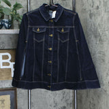 Du Jour Women's Button Front Denim Cape With Pockets