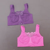 Rhonda Shear 2 Pack Seamless Underwire Bras With Lace Inset Pink/Purple Large