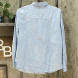 Charter Club Women's Artful Paisleys Printed Linen Blend Shirt