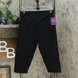 Yummie Women's Talia Compact Cotton Shaping Capri Leggings Black Large