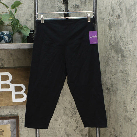 Yummie Women's Talia Compact Cotton Shaping Capri Leggings Black Large