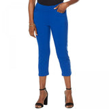 Nina Leonard Women's Plus Size Straight Leg Cropped Pants Deep Sea 2X