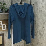 Denim & Co. Women's Long Sleeve Trapeze Hem Knit Top Fall Teal Medium