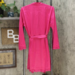 NEW Rhonda Shear Women's Satin And Lace Robe. 632755-NEW Medium