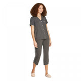 Stars Above Women's Beautifully Soft Crop Notch Collar Pajama Set