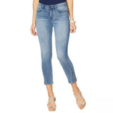 DG2 by Diane Gilman Studded Side Gusset Cropped Skinny Jeans Midtone 12