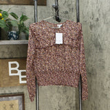 Love, Fire Women's Floral Smocked Waist Long Sleeve Blouse
