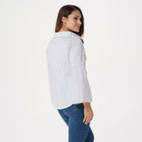 Laurie Felt Women's Wide Neck Button Front Blouse