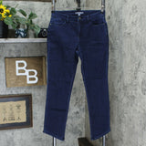 Lisa Rinna Collection Women's Angled Hem Jeans Dark Wash 6