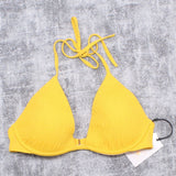 Shade & Shore Women's Push Up Smocked Triangle Bikini Top