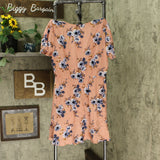 Xhilaration Women's Floral Short Sleeve Cinched Bottom Wrap Mini Dress