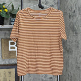 Universal Thread Womens Striped Cotton T-Shirt Tee Brown Striped XL