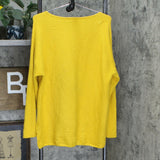 Style & Co Women's Ribbed Boatneck Sweater Maize Gold Large