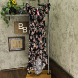 Xhilaration Women's Floral Print Off The Shoulder High-Low Hem Maxi Dress