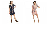 Xhilaration Women's Floral Short Sleeve Cinched Bottom Wrap Mini Dress