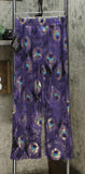 IMAN Women's Petite Global Chic Luxury Resort Peacock Print Palazzo Pants