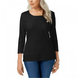 Karen Scott Women's 3/4 Sleeve Scoop Neck T-Shirt