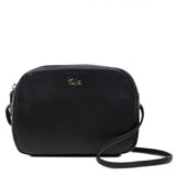 Tula England Small Zip Grainy Leather Crossbody Bag Black