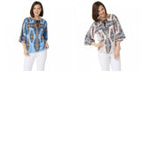 Belle by Kim Gravel Women's Boho Tie-Front Blouse With Tassel